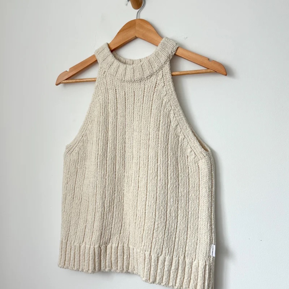 LE Bon Shoppe CLAIRE COTTON SWEATER TANK - NATUREL - Size SMALL